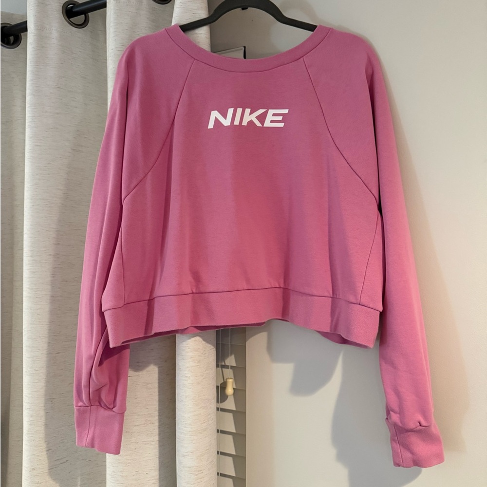 Nike Women's Pink Cropped Sweatshirt